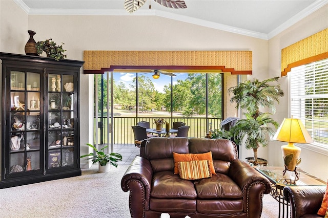 sunroom featuring lofted ceiling and plenty of natural light