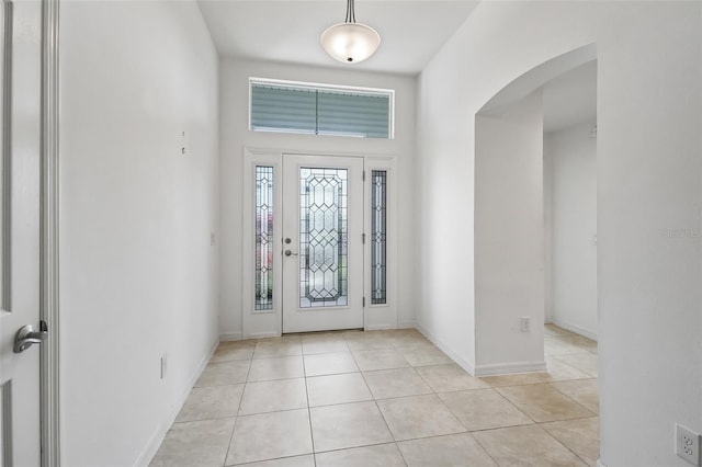 view of tiled foyer