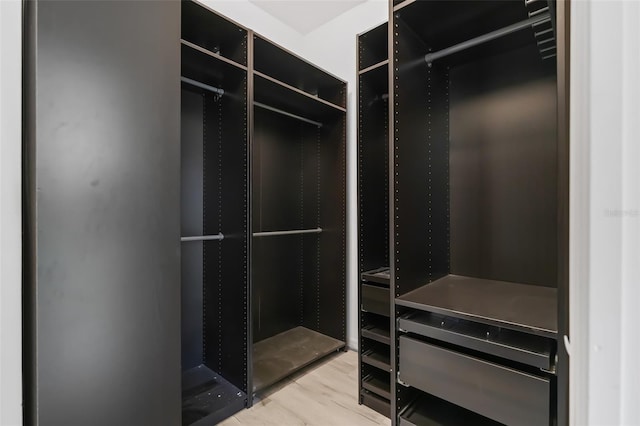 walk in closet featuring light wood-type flooring