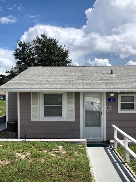 single story home with central AC unit