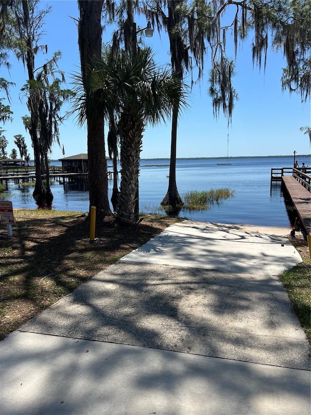 exterior space featuring a water view