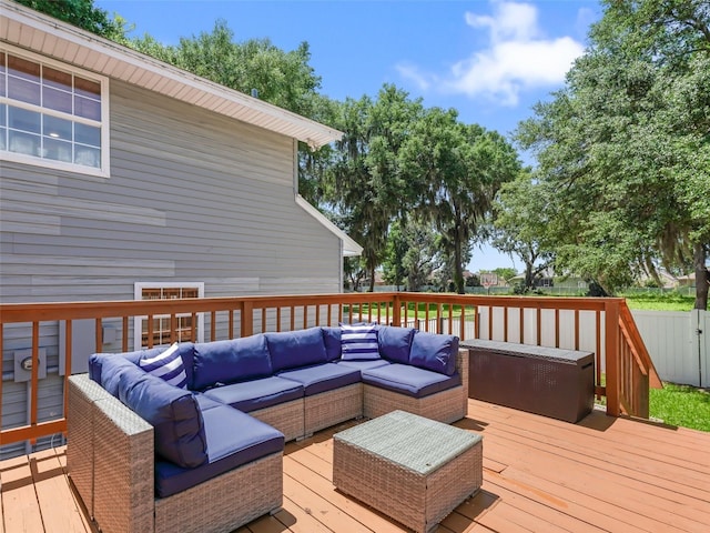 deck featuring an outdoor hangout area