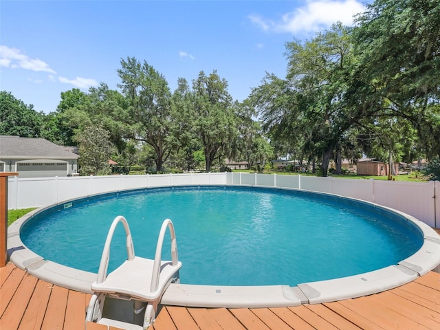 view of pool featuring a deck