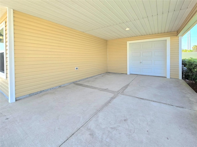 view of garage