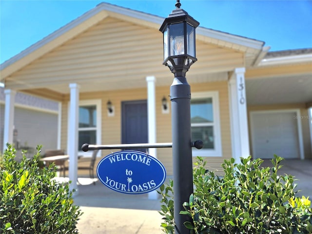 exterior space with covered porch