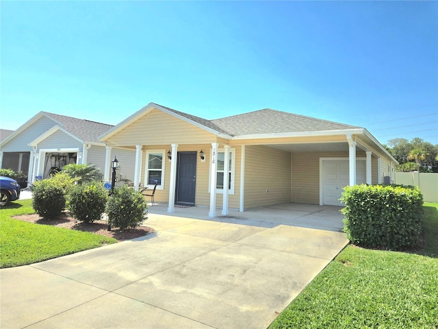 ranch-style home with a carport