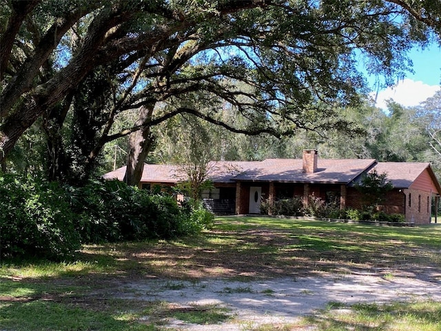 view of single story home