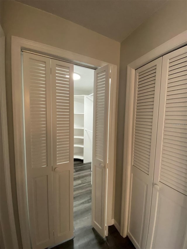 1921 Smitty Rd, Weirsdale, FL 32195 - hallway featuring dark wood finished floors