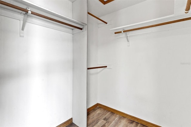 spacious closet featuring wood-type flooring