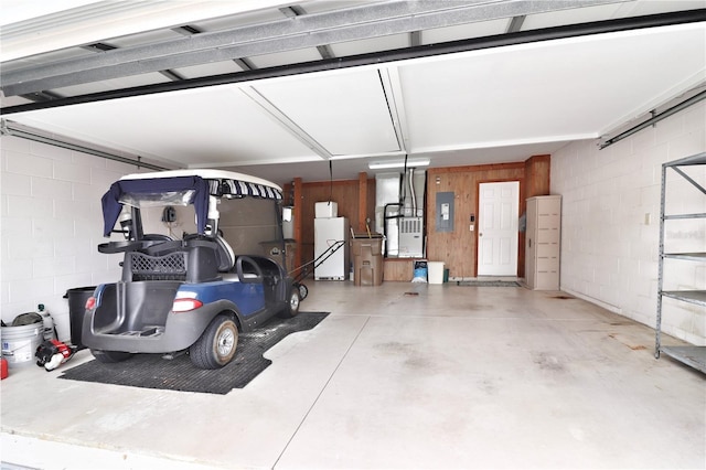 garage with white refrigerator