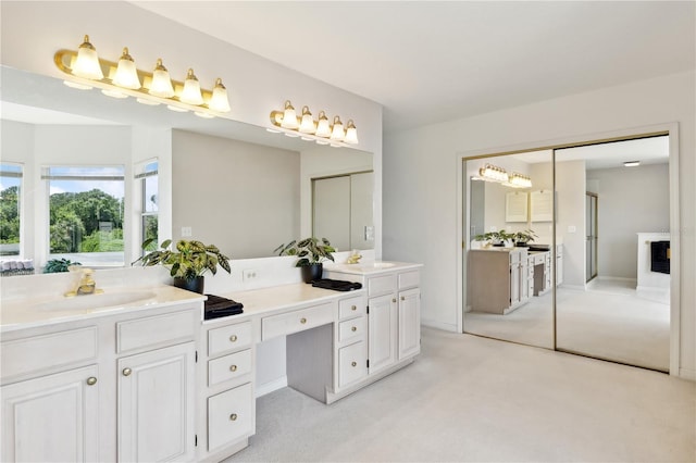 bathroom featuring double vanity