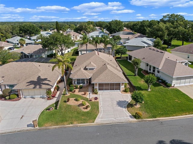 drone / aerial view with a residential view