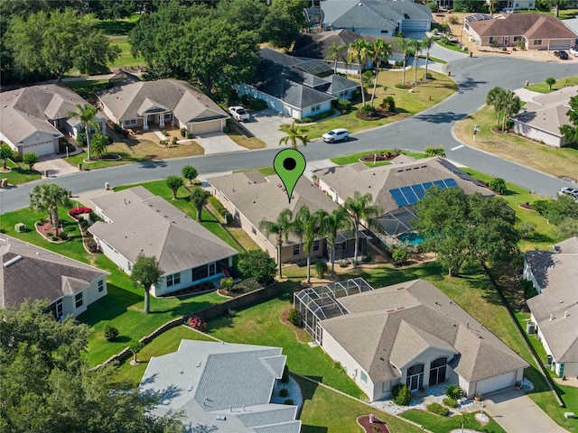 aerial view featuring a residential view