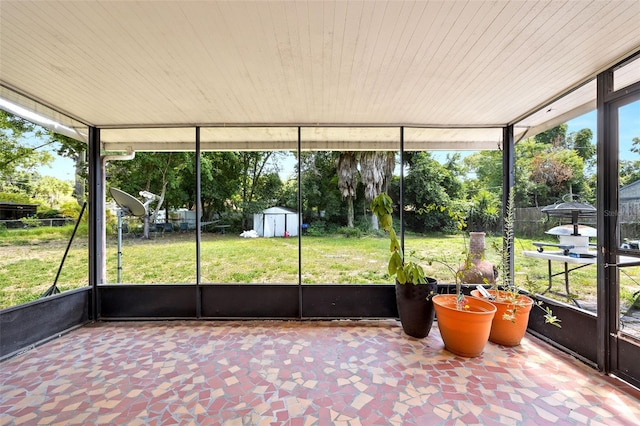 view of unfurnished sunroom