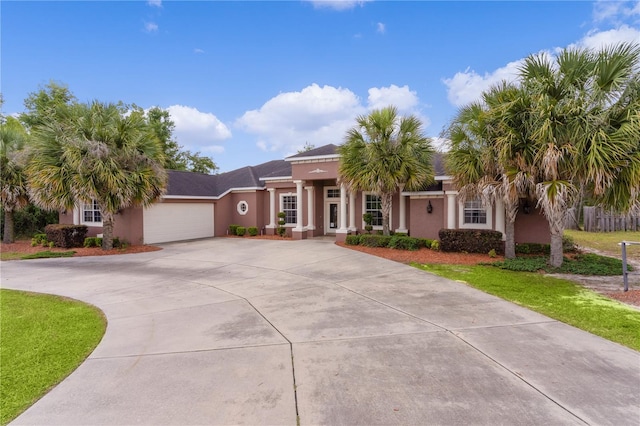 view of front of home with a garage