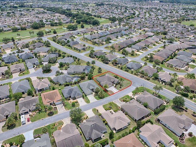 bird's eye view with a residential view