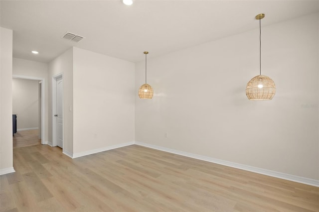 empty room featuring light hardwood / wood-style flooring