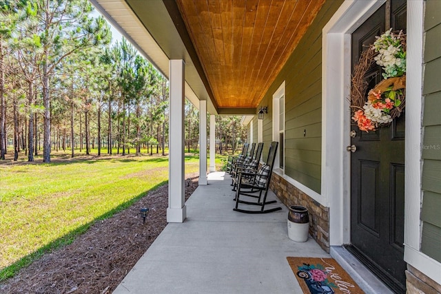 view of patio / terrace featuring covered porch