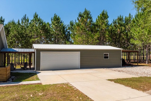 view of garage