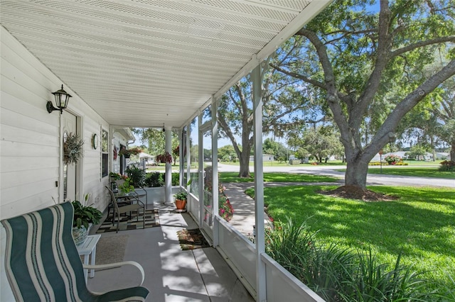 view of sunroom