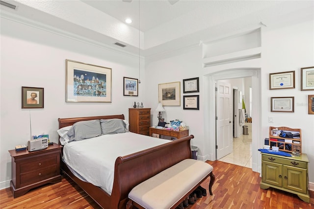 bedroom with tile patterned floors