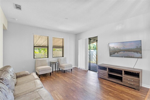 living room featuring hardwood / wood-style flooring