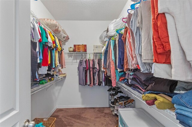 spacious closet with carpet floors