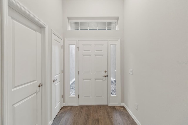 foyer entrance featuring hardwood / wood-style flooring