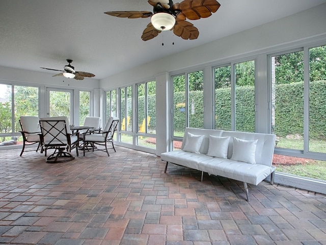 unfurnished sunroom with plenty of natural light