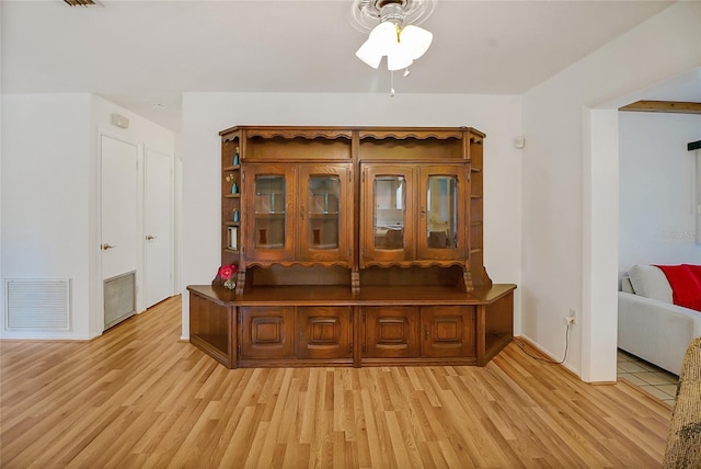 interior space with light hardwood / wood-style floors