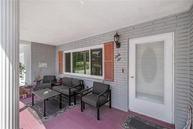 view of patio featuring an outdoor hangout area