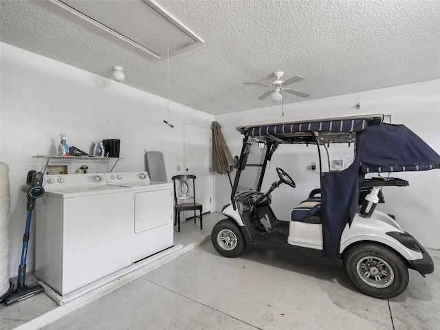 1405 W Schwartz Blvd, The Villages, FL 32159 - garage featuring independent washer and dryer and ceiling fan