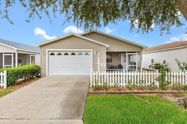 ranch-style home with a garage