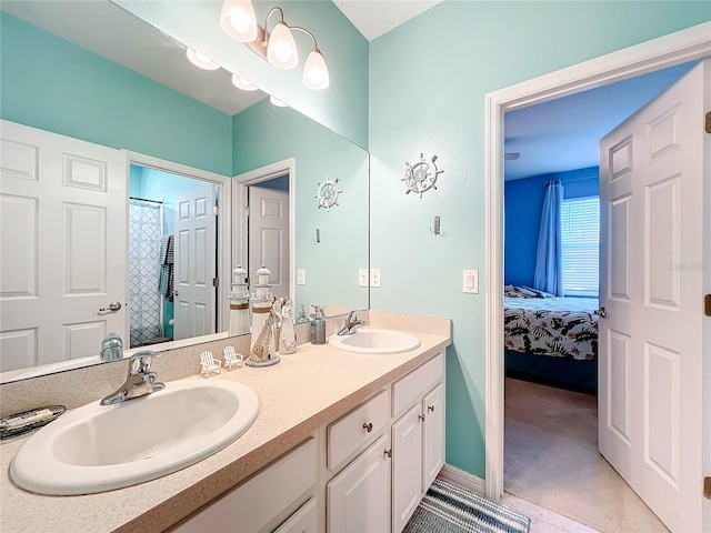 bathroom featuring dual vanity