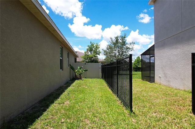 view of yard featuring fence