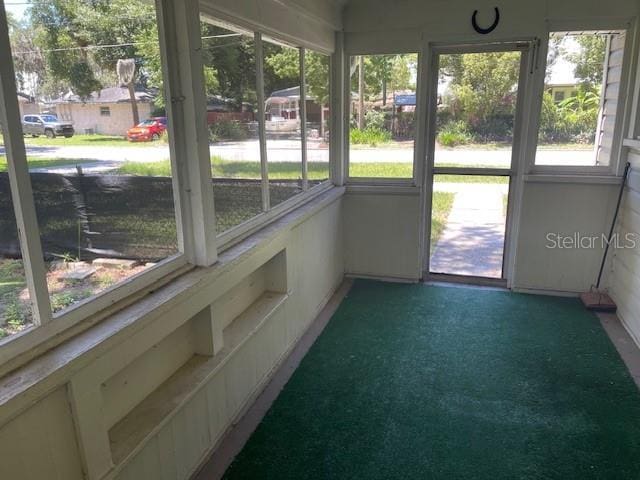 view of unfurnished sunroom