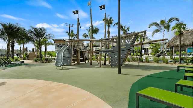 exterior space with a playground