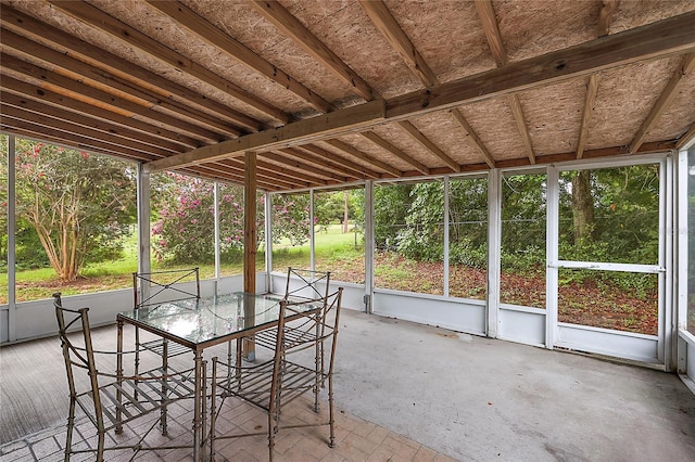 view of unfurnished sunroom