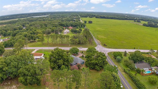 bird's eye view with a rural view