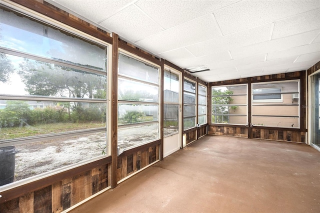 view of unfurnished sunroom