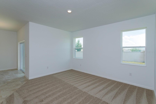 unfurnished room featuring light colored carpet and a healthy amount of sunlight