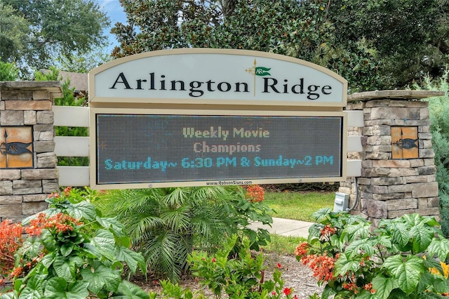 view of community sign