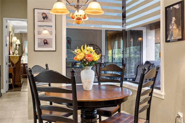 view of tiled dining area