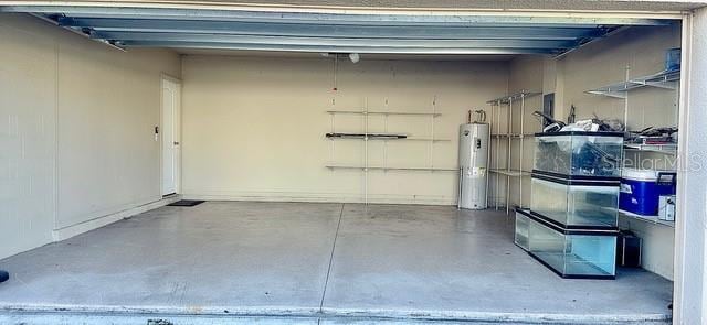 garage with water heater