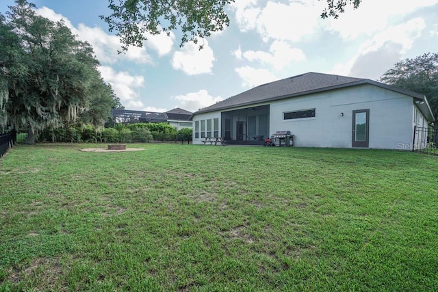 32313 Oak Canopy Dr, Sorrento, FL 32776 - view of yard featuring a fenced backyard and a sunroom