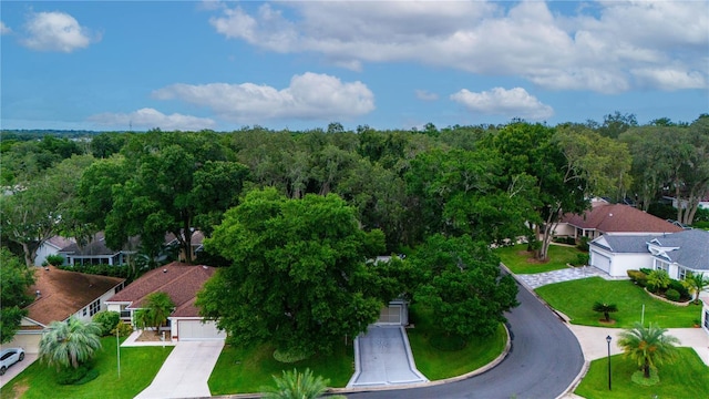 aerial view with a residential view