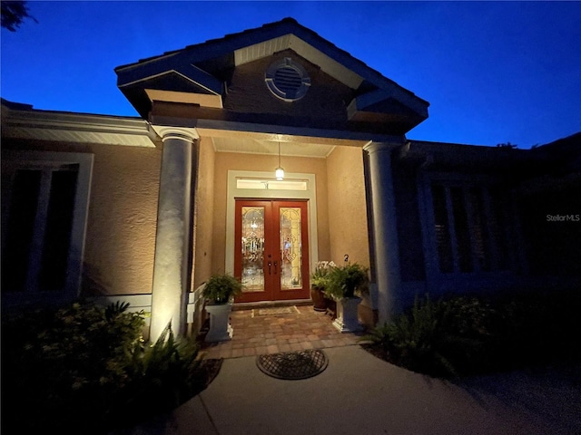 entrance to property with french doors