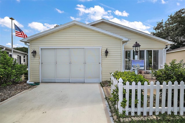 view of front of home featuring a garage