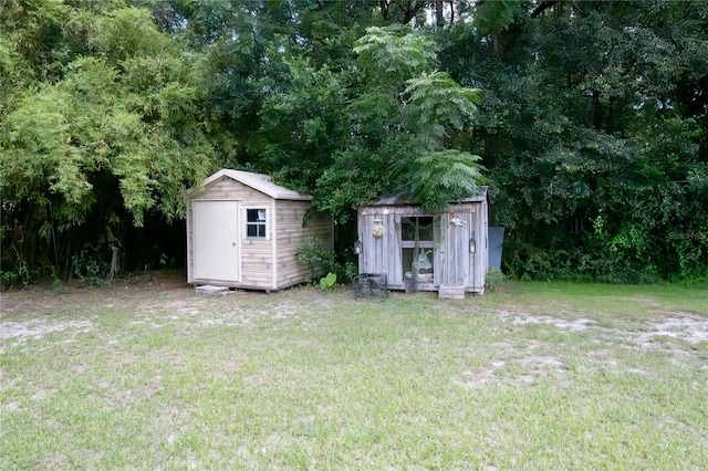 view of shed
