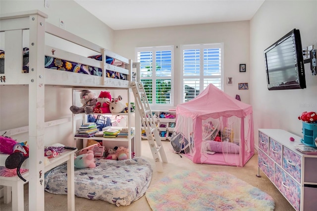 bedroom with carpet